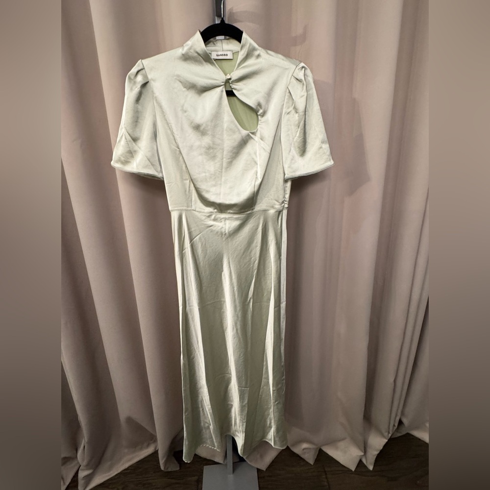 SANDRO
Stretch-satin midi dress - Picture 2 of 6